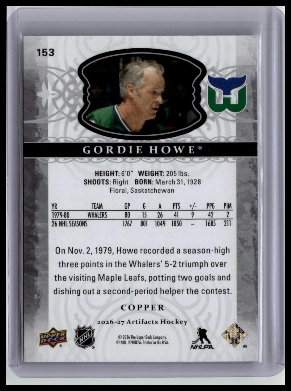 2026-27 Upper Deck Artifacts #153 Gordie Howe Copper #/75