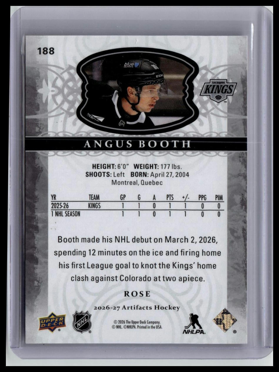 2026-27 Upper Deck Artifacts #188 Angus Booth Rose #/65