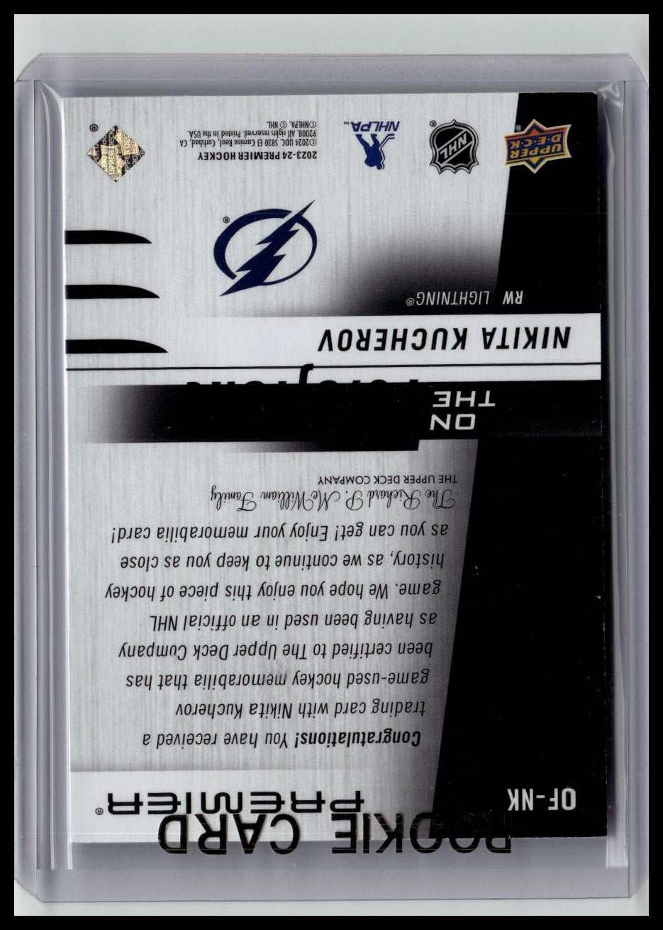 2023-24 Upper Deck Premier #OF-NK Nikita Kucherov On the Forefront Jersey #/199