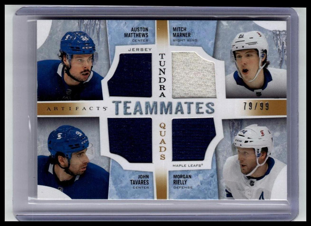 2021-22 UD Artifacts #T4-TOR Matthew/Marner/ Tavares/Rielly Quads #/99
