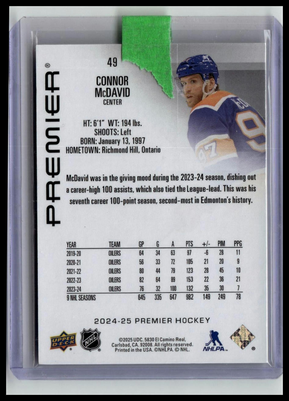 2024-25 Upper Deck Premier #49 Connor McDavid #/299