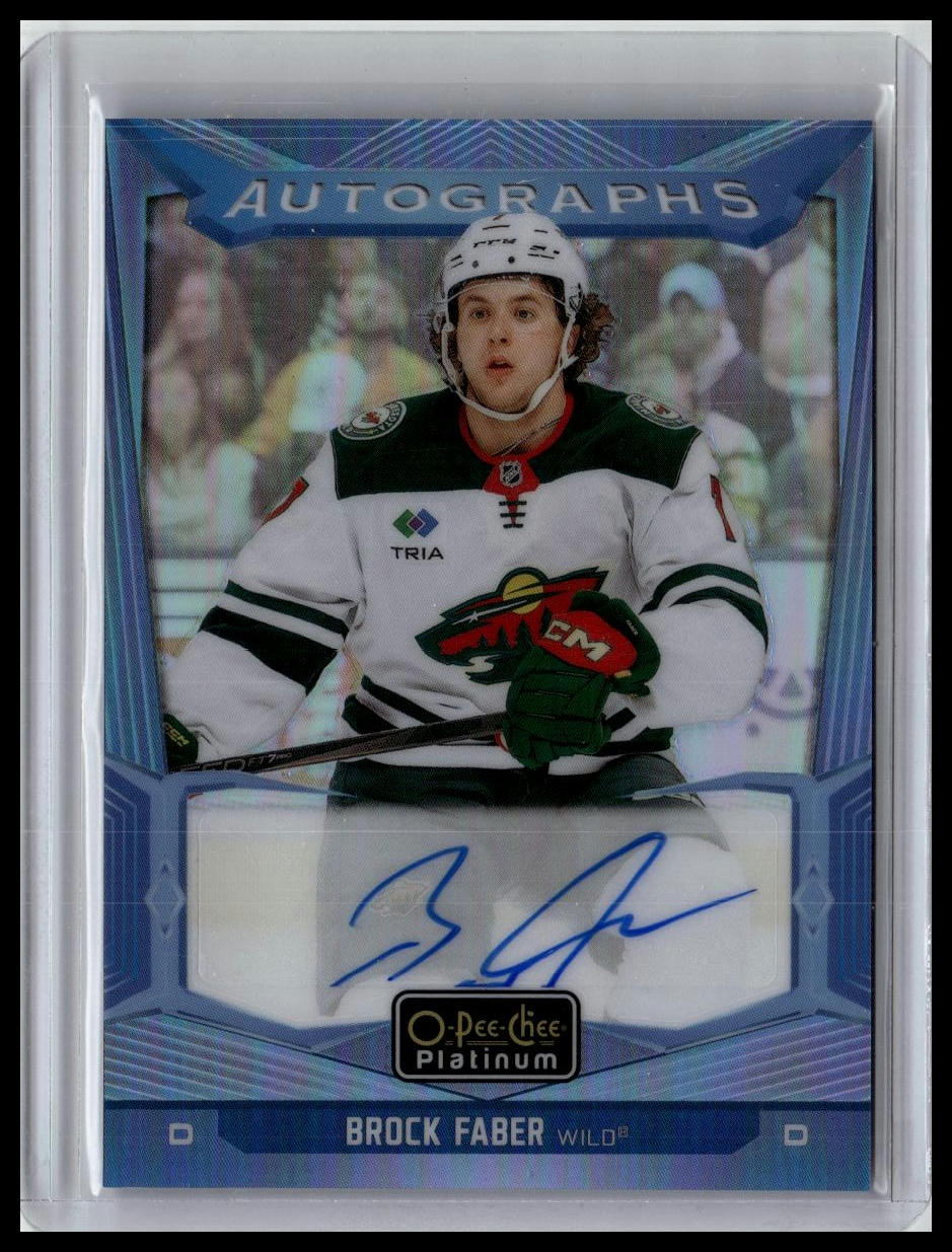 2024-25 O-Pee-Chee Platinum #BA-BF Brock Faber Blue Rainbow Autographs