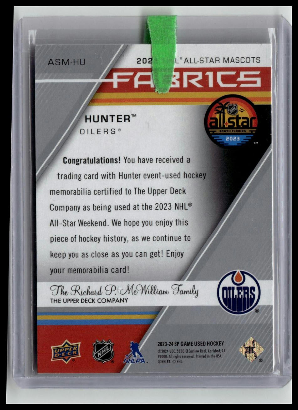 2023-24 SP Game Used #ASM-HU Hunter 2023 All-Star Mascot Fabrics