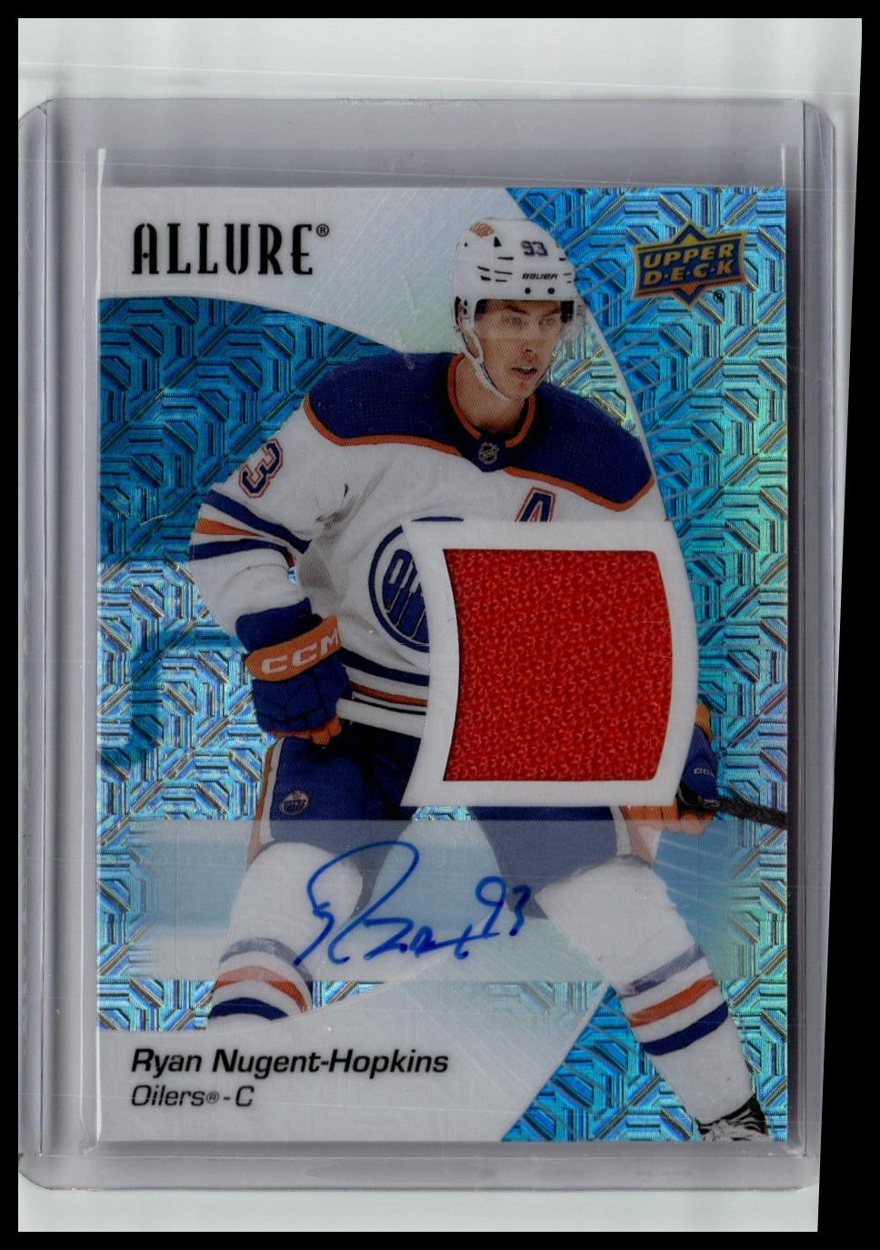 2023-24 Upper Deck Allure #32 Ryan Nugent-Hopkins Auto Jersey Blue Line #/25