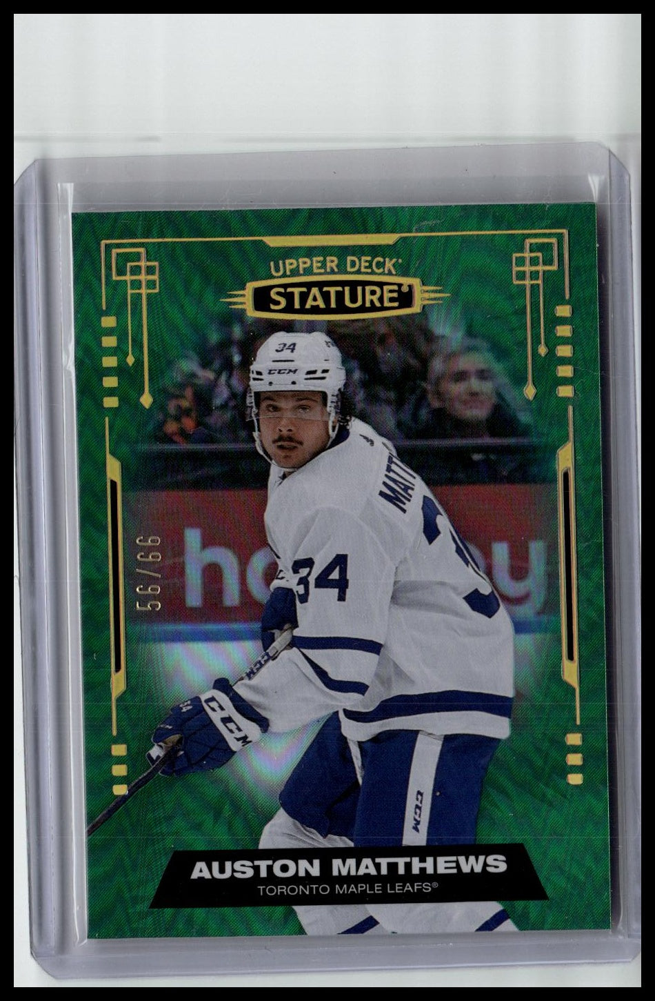2021-22 Upper Deck Stature #65 Auston Matthews Photo Variant Green #/66