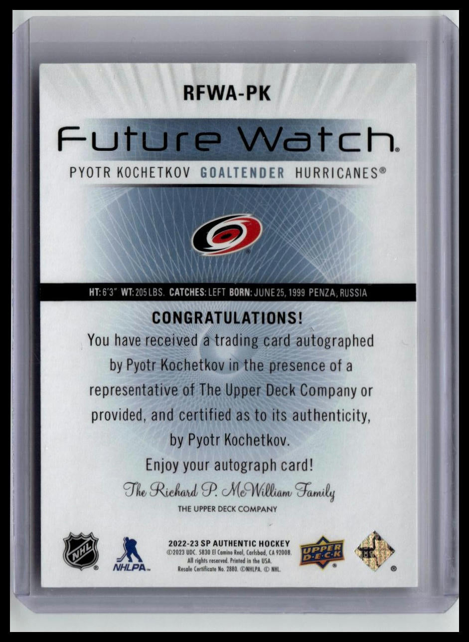 2024-25 SP Authentic Pyotr Kochetkov 2012-13 Retro Auto Future Watch #/699