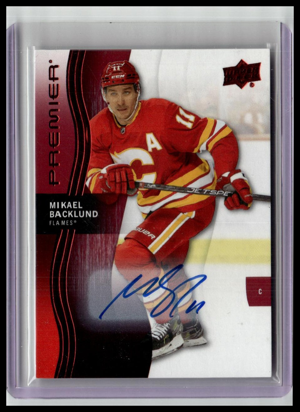 2023-24 Upper Deck Premier #81 Mikael Backlund Auto