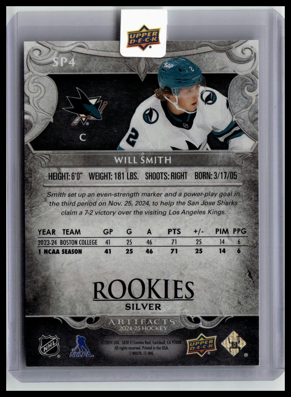 2024-25 Upper Deck Artifacts #SP1 Will Smith Horizontal Rookie Redemptions #/199