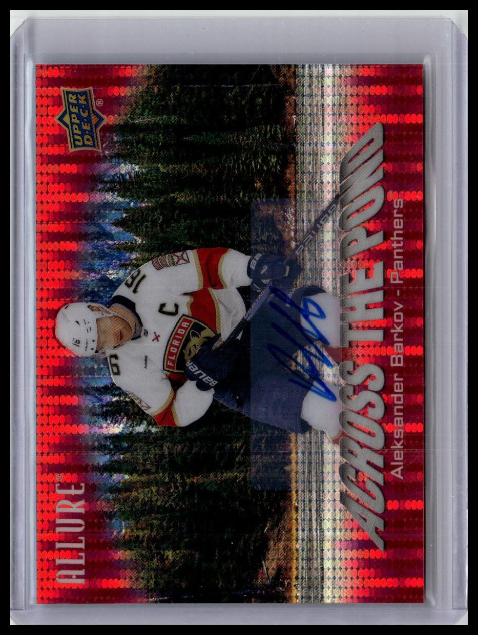 2024-25 Upper Deck Allure #ATP-6 Aleksander Barkov Across the Pond Autographs