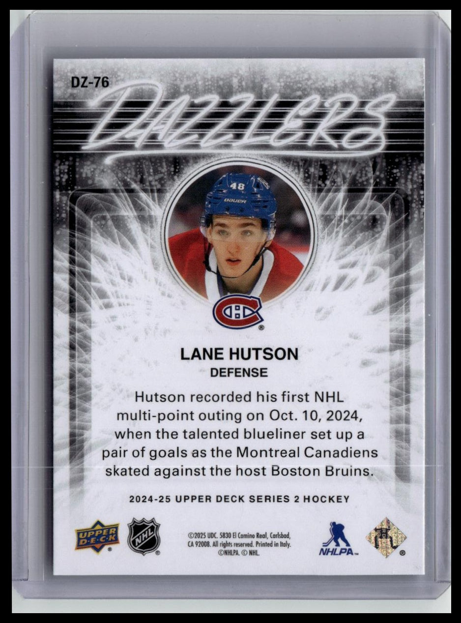 2024-25 Upper Deck #DZ-76 Lane Hutson Dazzlers Blue