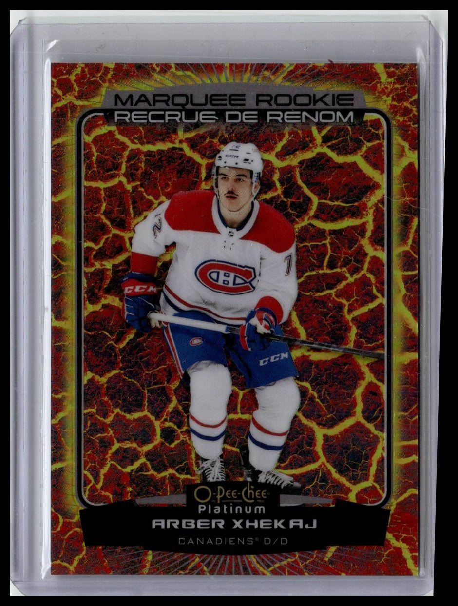 2022-23 O-Pee-Chee Platinum #290 Arber Xhekaj Hot-Magma #/499