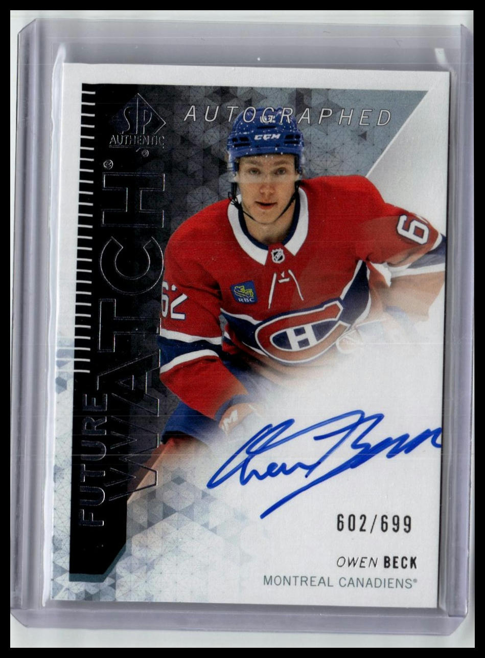 2023-24 SP Authentic Retro Auto Future Watch Owen Beck #/699
