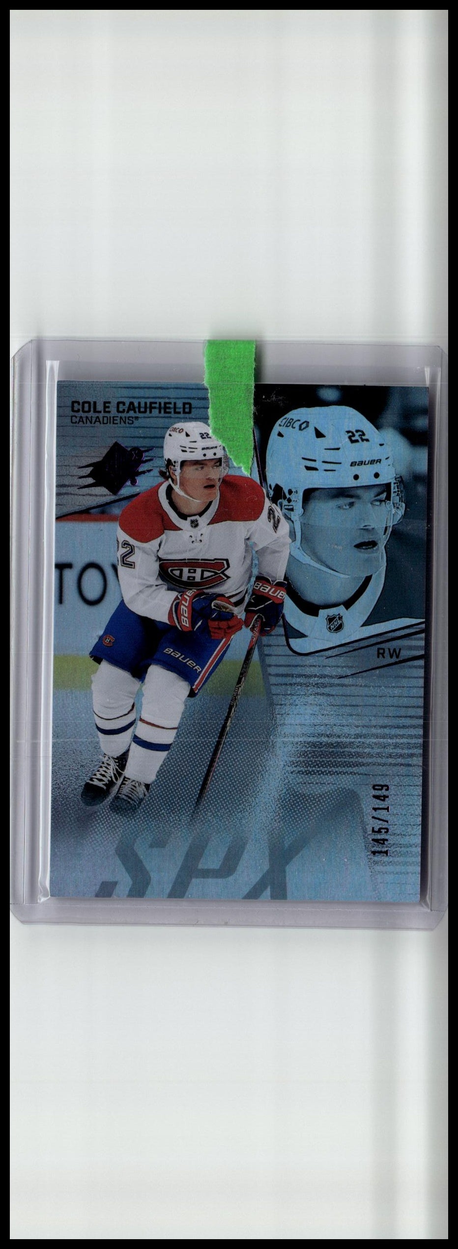 2022-23 SPx #19 Cole Caufield Colored HoloFoil #/149