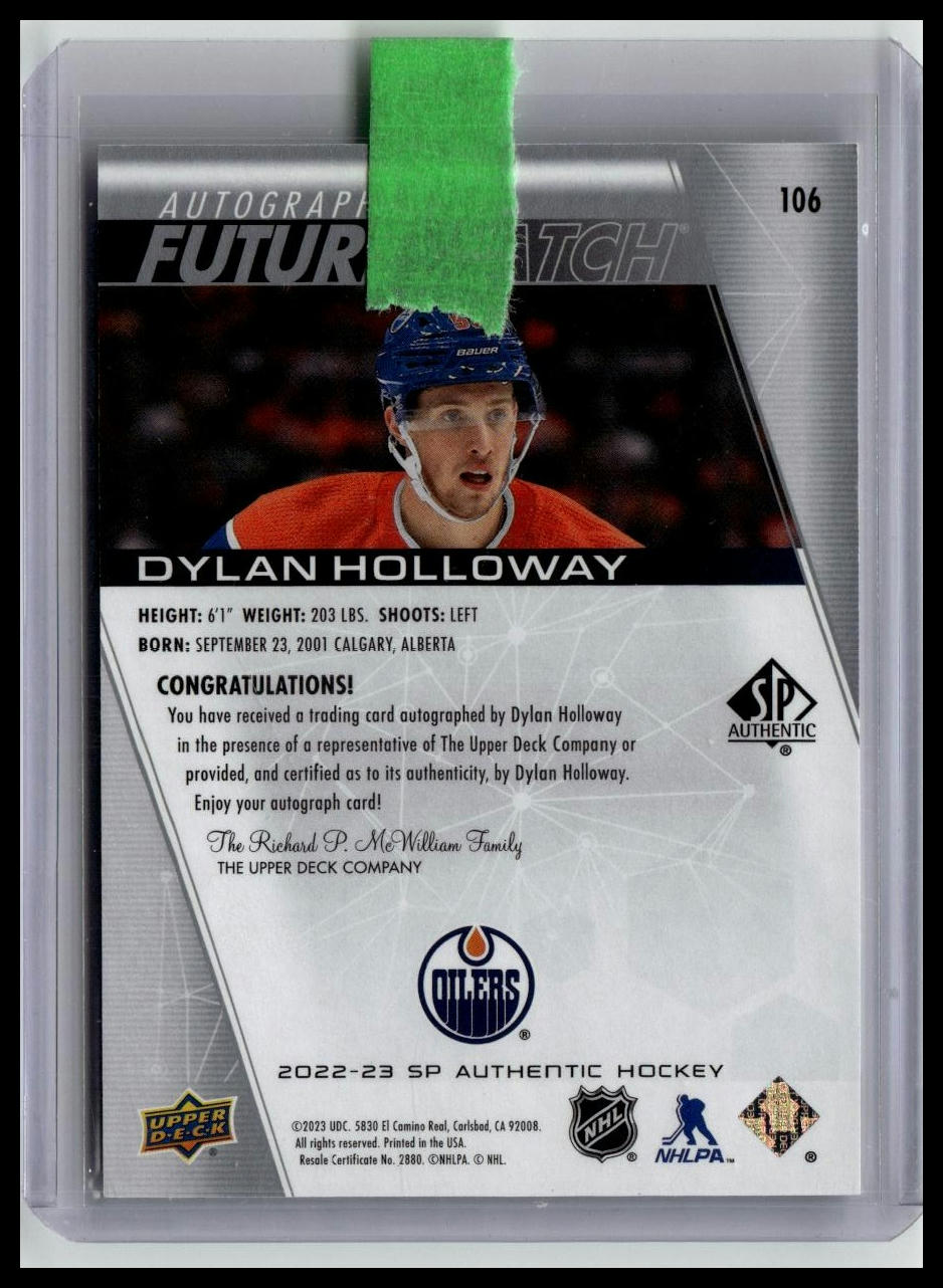 2022-23 SP Authentic #106 Dylan Holloway #/999