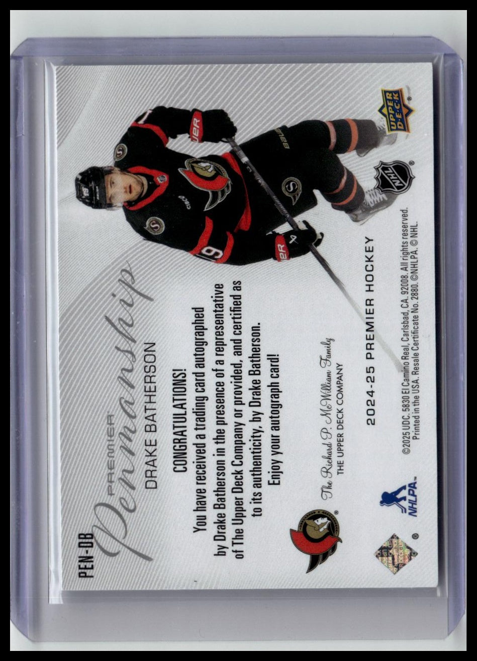 2024-25 Upper Deck Premier #PEN-DB Drake Batherson Premier Penmanship